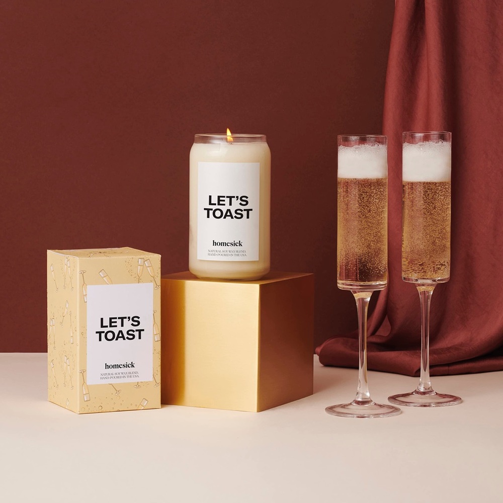 NIB NWT Homesick Let’s Toast Fruity Mild Soy Wax Candle Cotton Wick 13.75oz